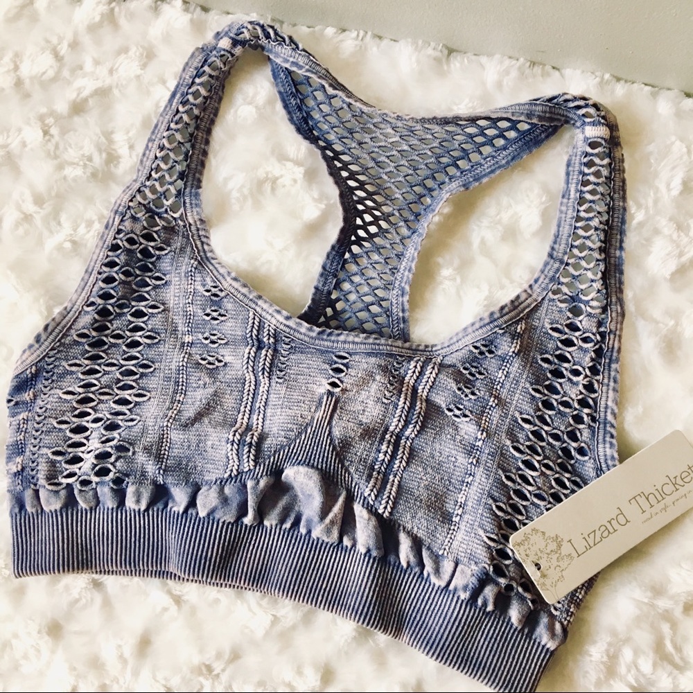 Distressed Bralette Sports Bra NWT